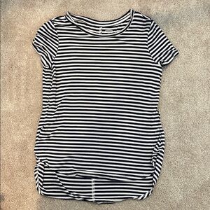 Old Navy Black and White Fitted Short Sleeve Tee